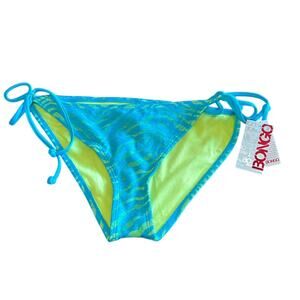 Bongo Juniors L Blue Lace Side Tie Bikini Bottom NWT String Summer Travel